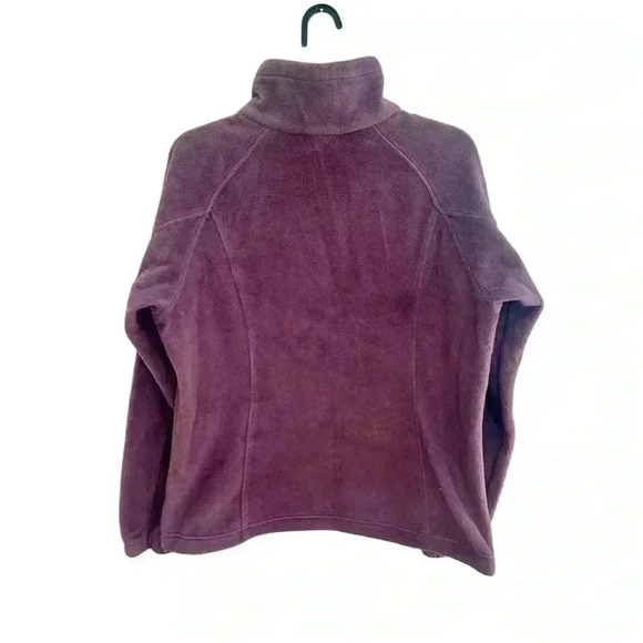 Columbia Women's Purple Fleece Jacket Size L Mid-Length Zip Casual - Picture 3 of 5